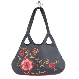 KHAISILK Embroidered Canvas Purse